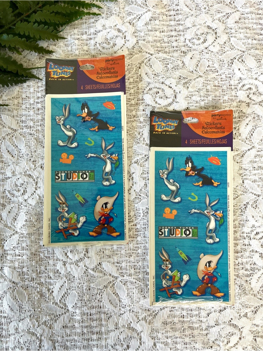 Pair of New Sealed Vintage Looney Tunes Back in Action Sticker Packs